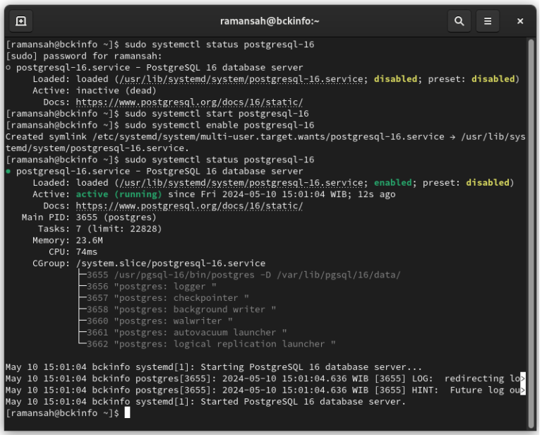 How To Install PostgreSQL 16.3 On CentOS Stream 9 - bckinfo.com