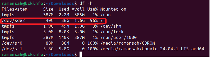extend disk of /root