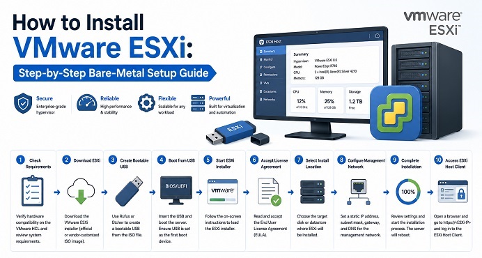 how to install vmware ESXi baremetal