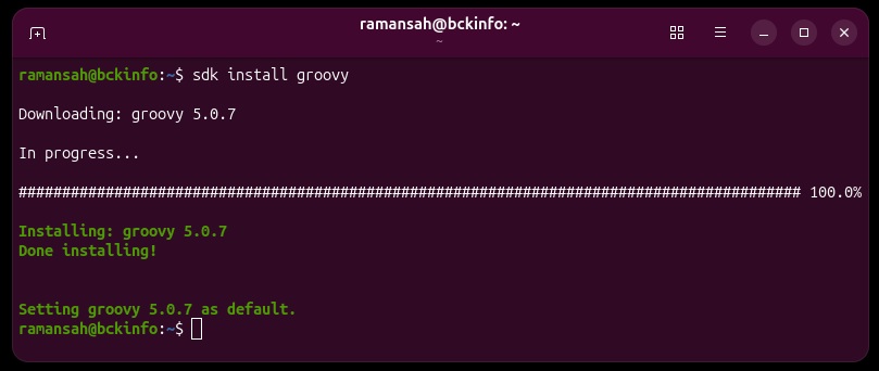 Apache Groovy installation using SDK