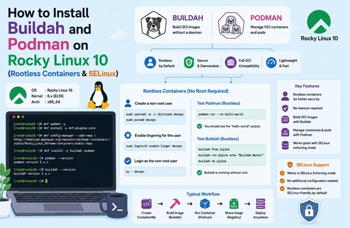 uildah podman rocky linux 10, install podman rocky linux